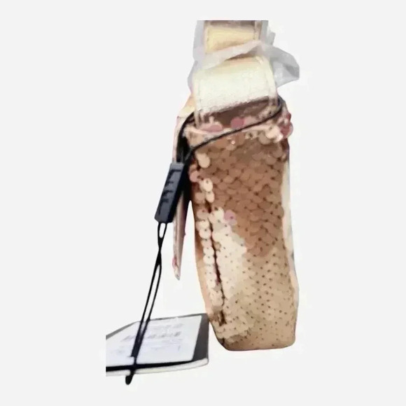 Nicole Miller Gold Sequin Crossbody Shoulder Adjustable Strap Bag NWT - Picture 3 of 6